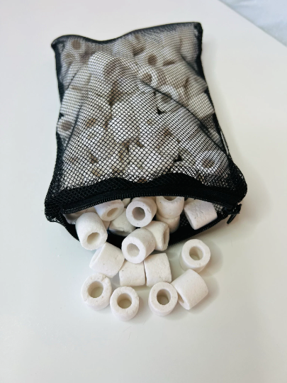 Aquarium Filter Bio Ceramic Rings 2 Lbs in Zipper Bags, Supports Biological Aquarium Filtration, Bio Ceramic Filter Media for Pond Fish Tank Canister Filter