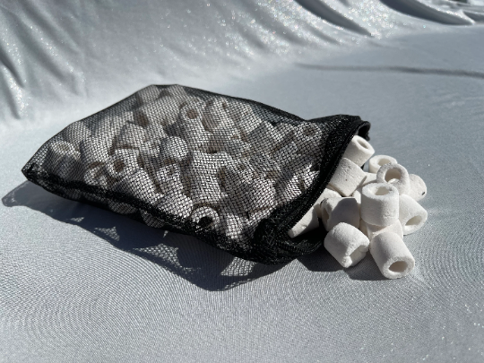 Aquarium Filter Bio Ceramic Rings 2 Lbs in Zipper Bags, Supports Biological Aquarium Filtration, Bio Ceramic Filter Media for Pond Fish Tank Canister Filter