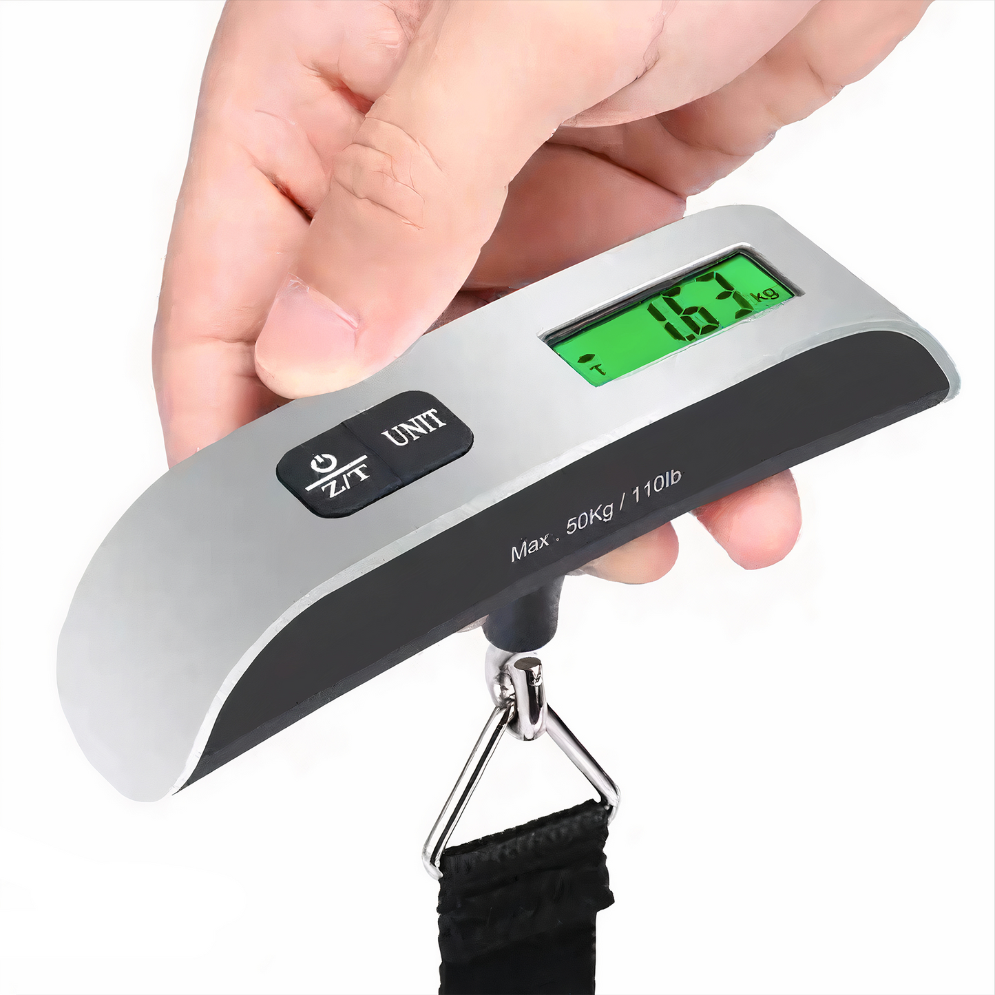 SimiAqua Luggage Scale Travel Digital, Portable Digital Suitcase Scale for Travel, Accurate and Easy Weighing, Essential Travel Accessory with LCD Display, 110 Pounds, Battery Included